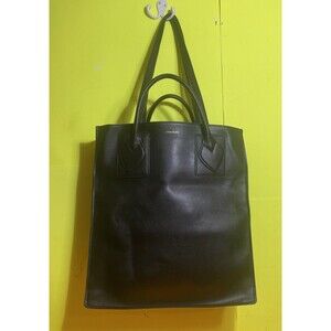 Anne Klein black faux leather Sandra shopper tote bag.
